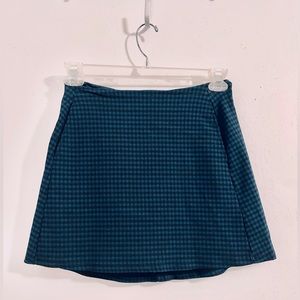 Altard’ State black and teal checkered mini skirt!